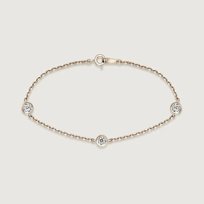 [14K/Moissanite] Basic Bezel Bracelet (0.2ct)