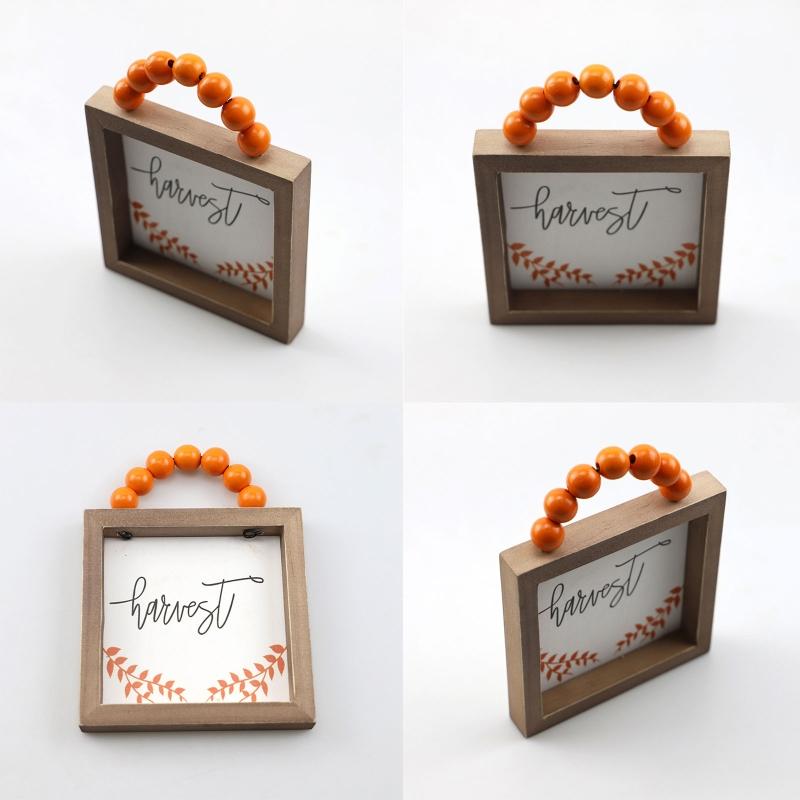 Fall Wood Front Door Hanging Sign Letter Wooden Plaque Fall Decor Autumn Plant Wood Wall Art Hanging for Farmhouse Home