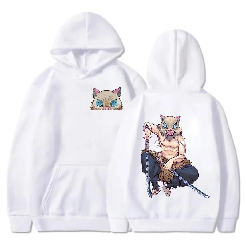Anime Hashibira Inosuke Printed Pullover Fashion Women Men Long Sleeve Casual Hooded Personality Sweatshirt