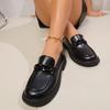 Butterfly Buckle Pu Leather Loafers Women British Style Black Low Heels Work Shoes Ladies  Spring Slip On Casual Shoes 42