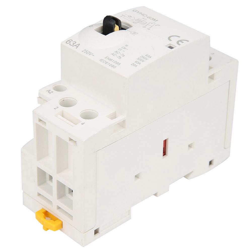 

2P 63A 220V 50Hz DIN Rail Household AC Contactor with Manual Control Switch