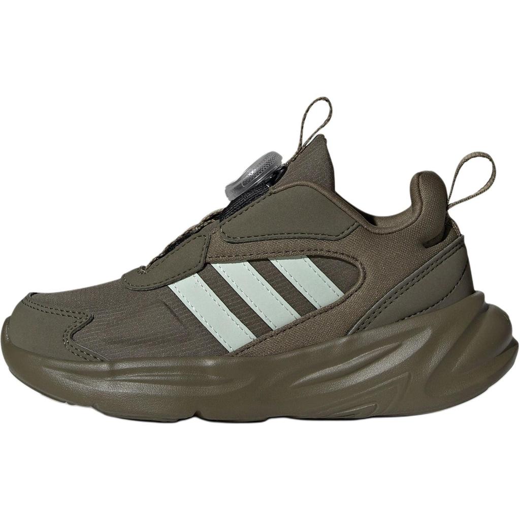 Adidas Ozelle Fabric Comfortable Versatile Durable Low-Top Kids Casual Shoes Kids Casual Shoes Olive-Green IE6406