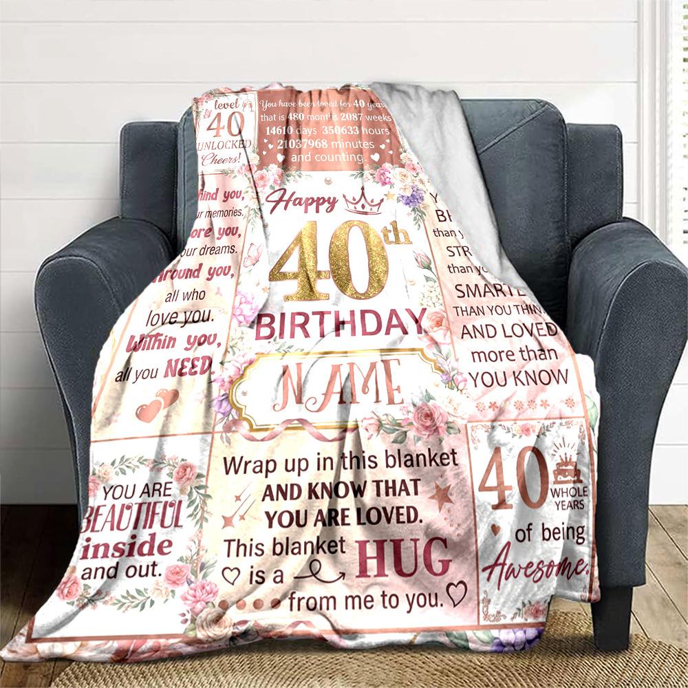 40Th Birthday Celebration Quotesblanket Warmthful Decor Great For Sofa Couch Office Bed Picnics Four Seasons Multipurpose Digital Print Birthday
