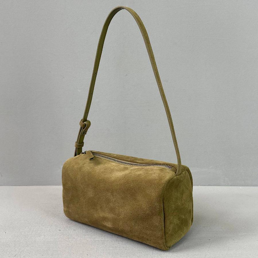 Barrel Shaped Suede Frosted Cowhide Underarm Bag For Women Luxury Designer Handbag Purse 2026 New In Fashion Shoulder Crossbody