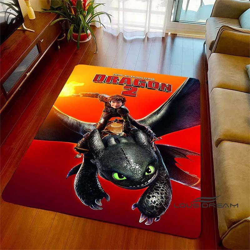 3DHow to Train Your Dragon themed printed rug, suitable for living rooms, bedrooms, sofas, balconies, gardens, etc. Large-sized