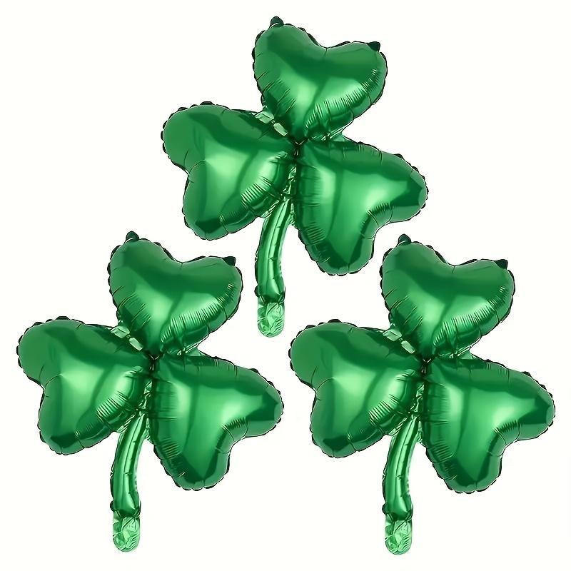 

3pcs St. Patrick S Day Balloon Set Green Clover Foil Balloons Birthday Party Decoration Festival Supplies Photography Props As Picture