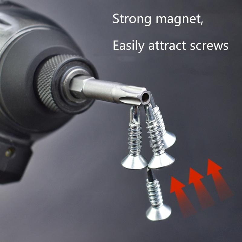 10Pcs 50mm Blossom Head Screwdriver Bit Set 1/4inch Hex Security Screwdriver Drill Magnetic Screwdriver Bit Tool