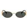 Versace Vintage Fashion Design  Logo Oval Sunglasses Unisex sunglasses black 0VE2299-100287