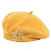 Five-Pointed Star Knitted Painter Hat Soft Beanie Cap Streetwear Wool Beret  Autumn