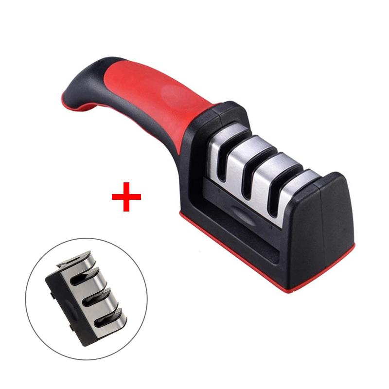 3-stage Knife Sharpener With 1 More Replace Sharpener Manual Kitchen Knife Sharpening Tool For All Knives Kc0319