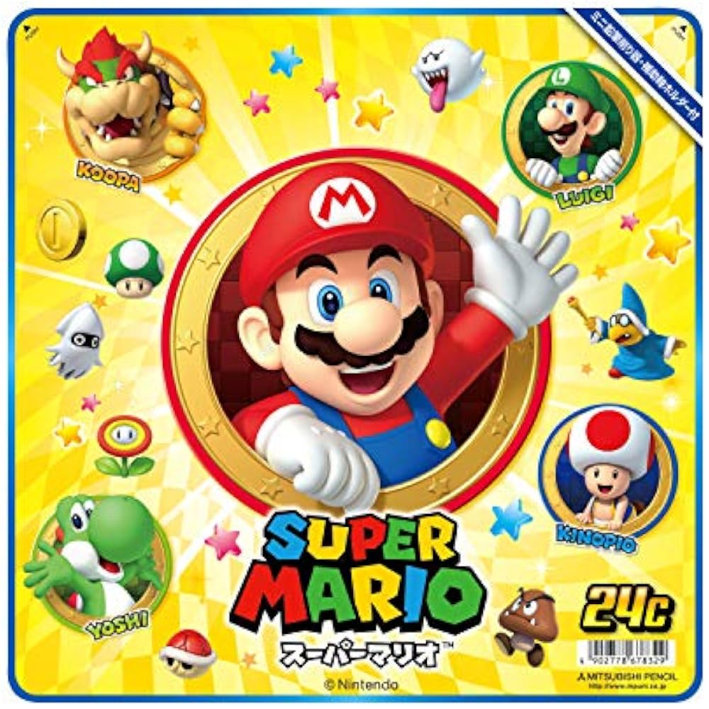 Mitsubishi Pencil Color Pencil 890 Level Super Mario Blue K89024CSMY