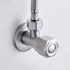 Stainless Steel Hot Cold Angle Valve Quarter Turn Hexagonal Wheel Toilet Water Stop Valve Rust Proof Triangular Valve Kitchen