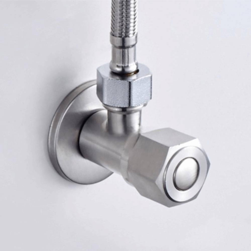 Stainless Steel Hot Cold Angle Valve Quarter Turn Hexagonal Wheel Toilet Water Stop Valve Rust Proof Triangular Valve Kitchen