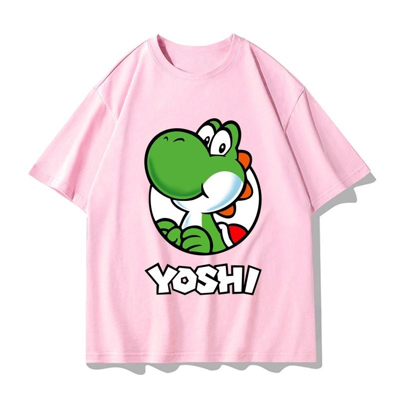 Super Mario Yoshi T-shirt Men and Women Summer Cotton Y2K Clothing Fashion Breathable Anime Fans Short Sleeve Tops Streetwear