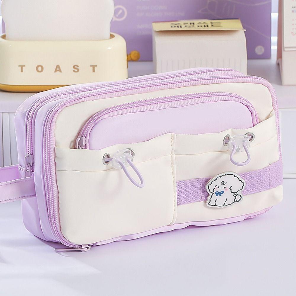 Large Capacity Cute Pencil Pouch Multi-layer Gel Pen Organizer Student Pencil Case Stationery