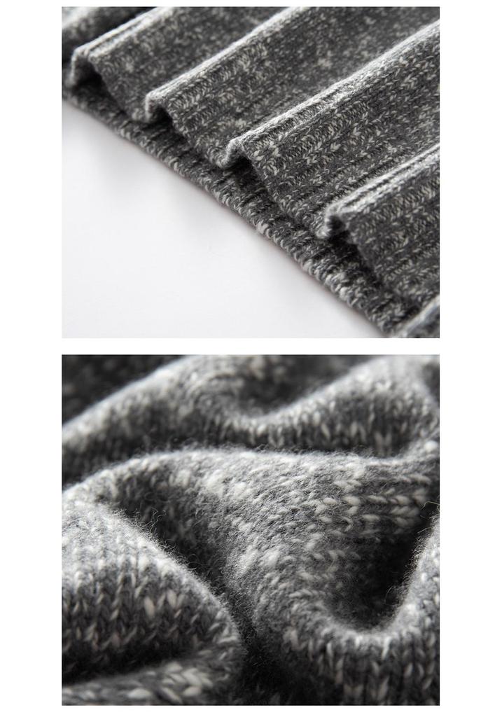 Women's Korean Style Floral Yarn Cashmere Sweater - Autumn/Winter Half-High Collar Loose Slimming Pullover