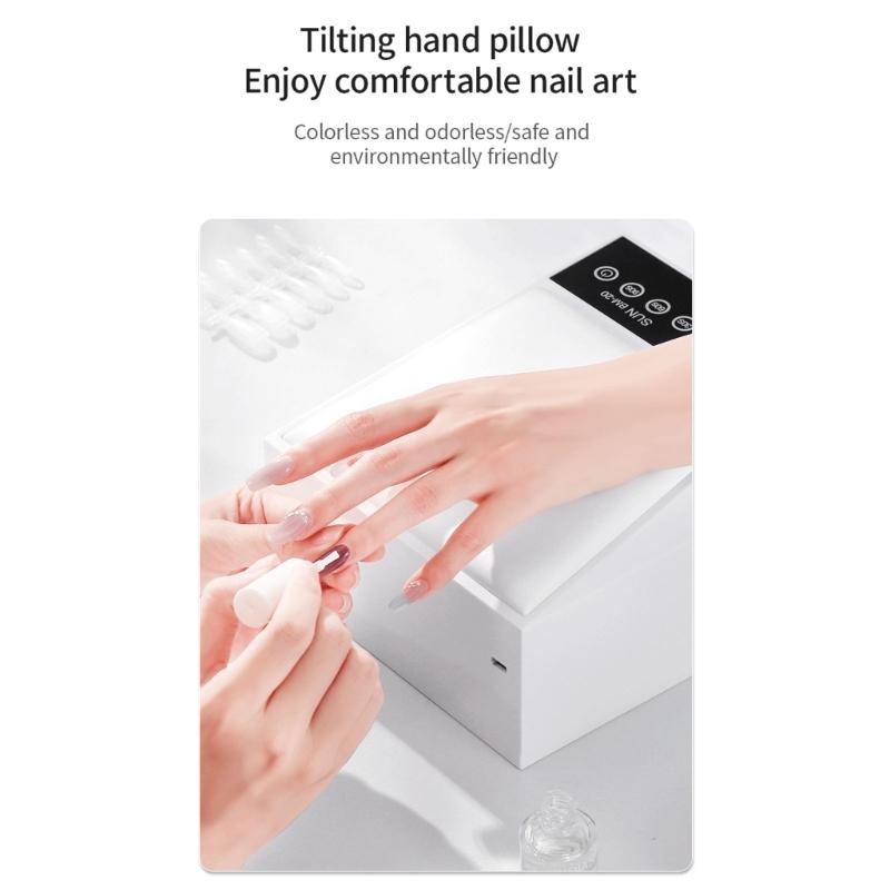 Highly Power Cordless UVs Nail Lamp With Rechargeable Battery And Tilted Hand Rest For Fast Gel Curing