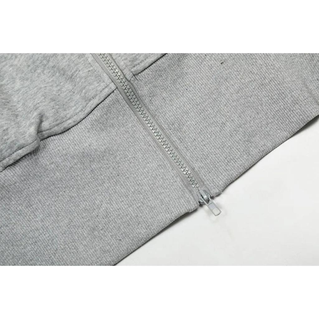 2KWEIRD Pearl Decorate Patchwork Design Hoodies Coat Original  Elastic Waist Solid Color Casual Clothes