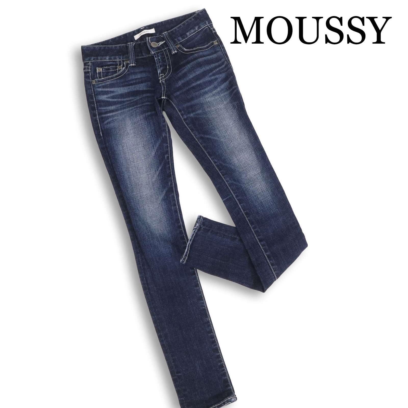 MOUSSY [Original Skinny] Stretch USED Embroidery Skinny Denim Pants Jeans Sz.23 Women s