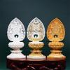 1pc Ivory Fruit Powder Buddha Statue Lotus Base Guanyin Bodhisattva Base Vase Base Home Decoration Ivory Fruit Handicrafts