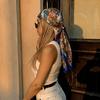 Floral Print Silk Imitation Scarves Thin Breathable Neck Scarf New Square Print Scarves  Head Wrap