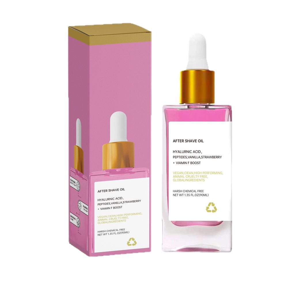 Strawberry Aftershave Oil Body Care Serum 90ml | Smoothing, Tightening & Moisturizing, Full Body Use, Men's Skin Care
