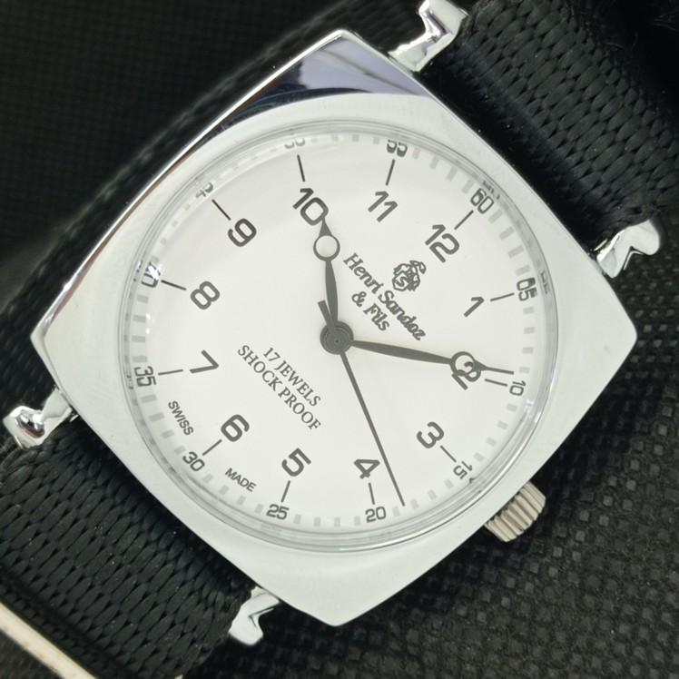 

ВОССТАНОВЛЕННЫЕ ВИНТАЖНЫЕ МУЖСКИЕ НАРУЧНЫЕ ЧАСЫ HENRI SANDOZ & FILS SWISS a416456-2 Sku622a-a416456