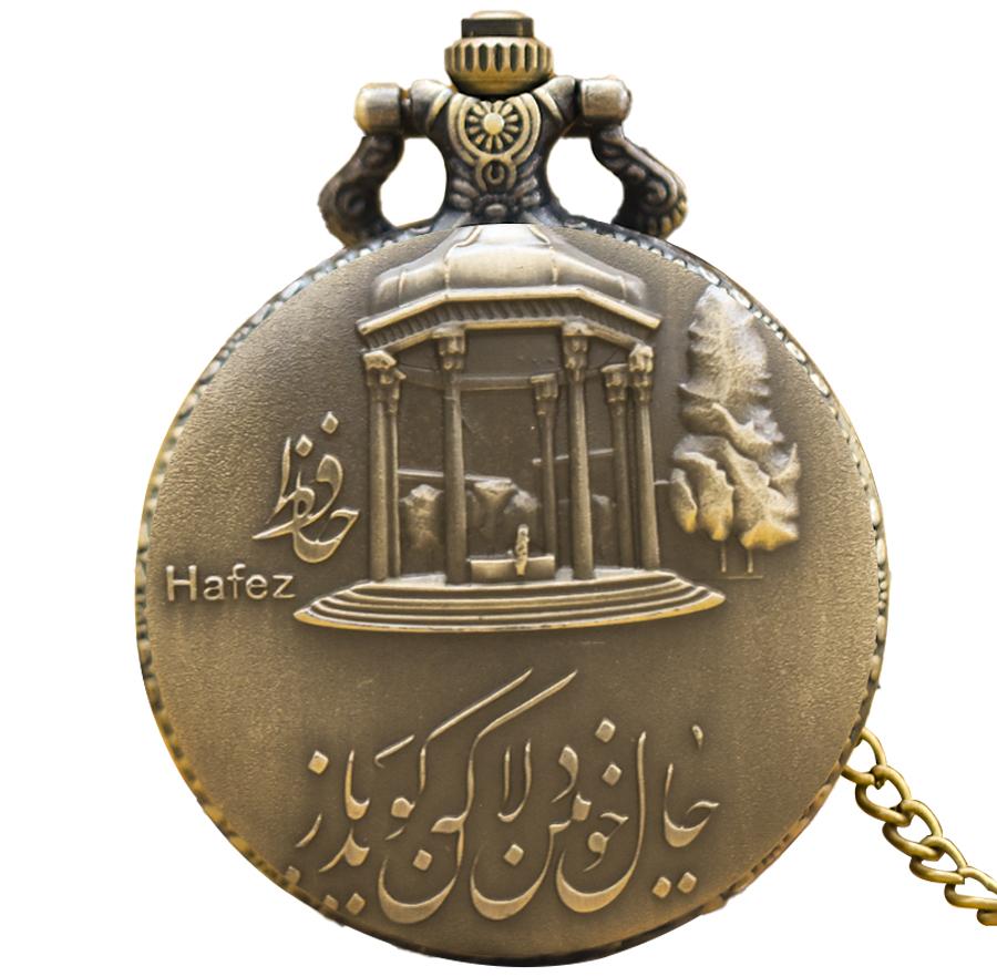 

Retro Bronze Steampunk Persian Architectural Style Quartz Necklace Series Commemorative Pocket Watch For Male And Female Student бронзовый