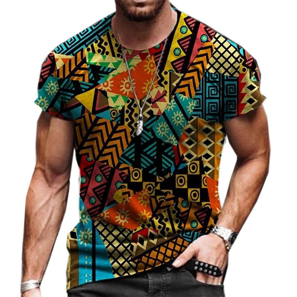 Africká grafická trička Barevné abstraktní umění 3D potisk Pánské Dámské tričko Dovolená Streetwear Harajuku Dětské Topy Trička Oblečení