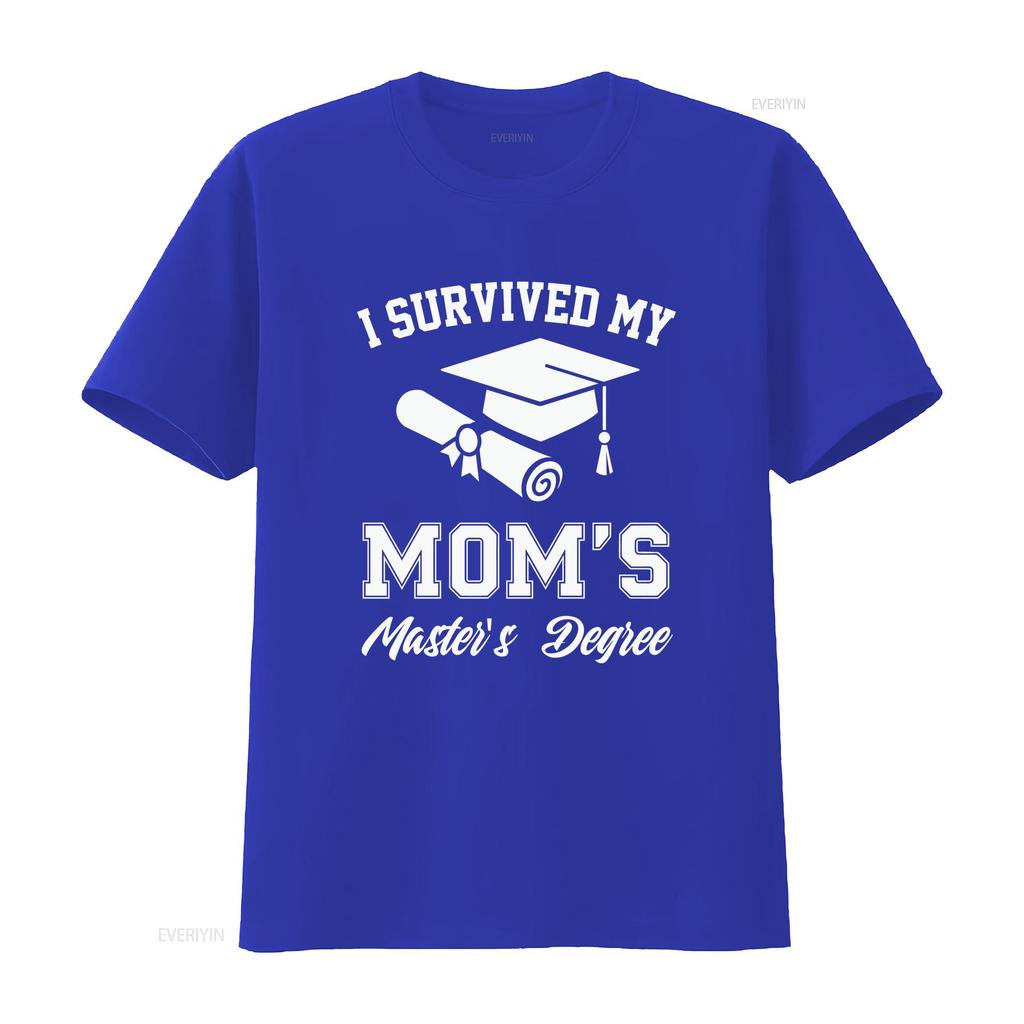 I Survived My Moms Masters Degree Shirt Graduation Gifts Master Graduate for Men Women Kids Vintage Washed Graphic