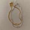 Knoten Schlangenkette Armband aus Edelstahl für Paare Handgefertigtes Knotenarmband Gold Silber Farbe Valentinstags Schmuckgeschenke