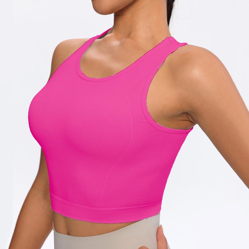 Women's Halterneck Sports Bra - Seamless Summer Yoga Vest Top for Running and Fitness