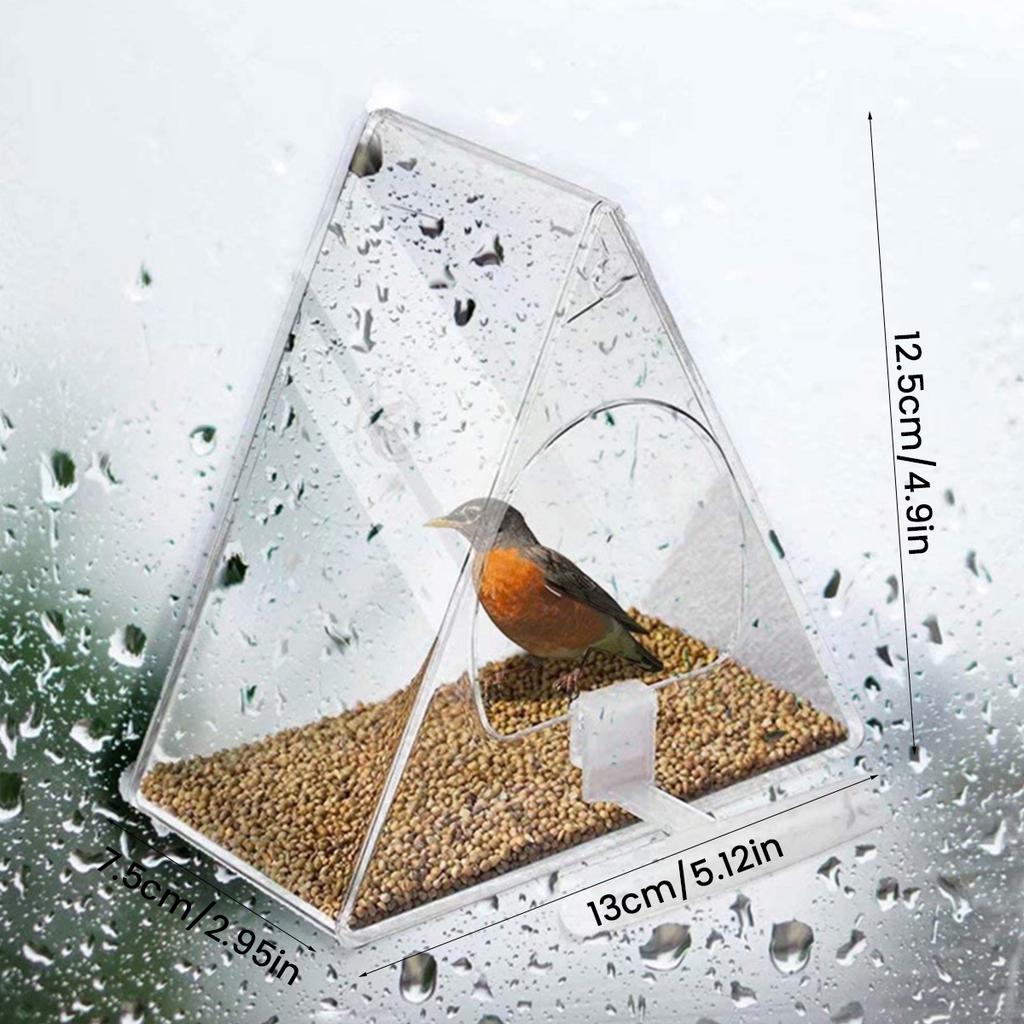 1/2 Pcs Clear Bird Feeder Acrylic Transparent Bird Food Container Outdoor Hanging Bird Feeding Station for Indoor Outdoor Garden