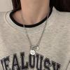 2025 Trendy Smiley Face Sweater Chain: Women's Titanium Steel Letter Necklace for Autumn/Winter