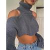 Off-the-Shoulder Cool Girl Fashion Ins Turtleneck Knitting Small Waistcoat
