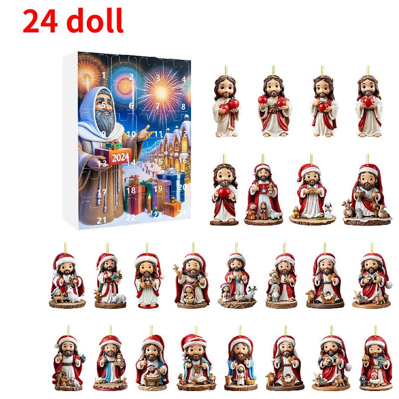 

Jesus Christmas 2024 Advent Calendar Blind Box Pendant 24 Day Countdown Gift Style F