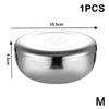 Stainless Steel Bowl Korean Big Cooked Rice Bowl With Cover Single Layer Steamed Rice Bowl Child Anti-Scalding/Fall Tableware
