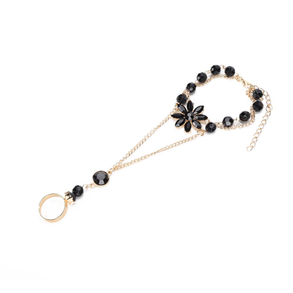 Stylish Hand Harness Bracelet Alloy Finger Ring Bracelet Chain Wrist Harness Chain for Women Girl