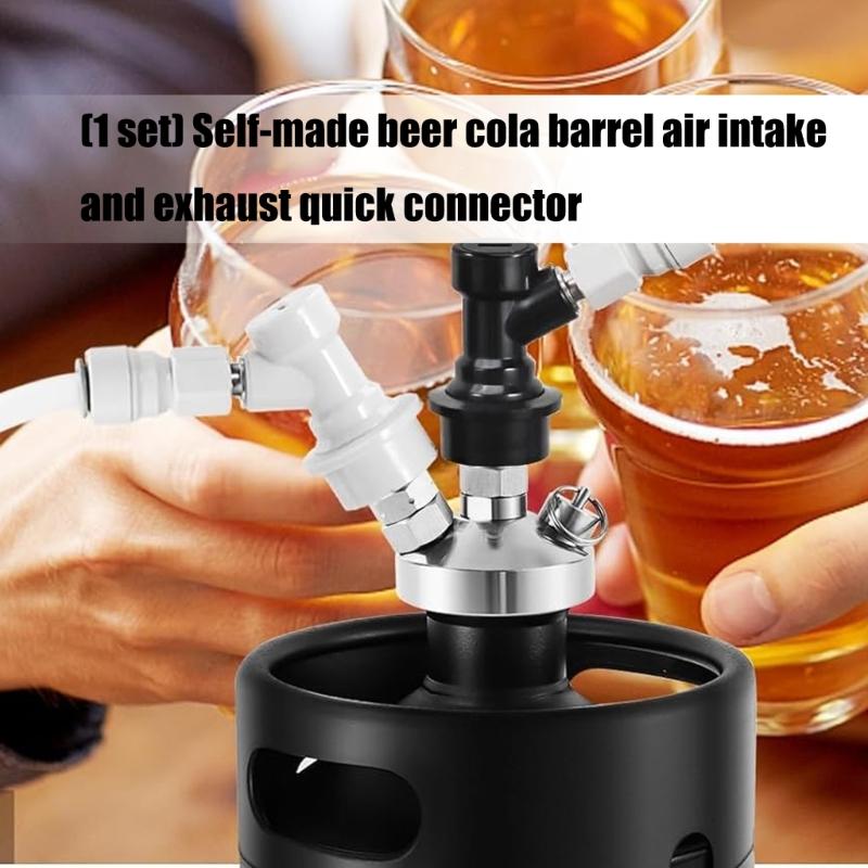Compact Quick Connect Couplers for Home Brewing Kegs Nonrust Steel and ABS Materials Tool Releases Installation Wide Compatibility