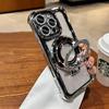 Plating Bling Glitter For Magsafe Bracket Holder Case For Iphone 17 16 Pro Max 15 Plus 14 13 12 11 Magnetic Stand Clear Cover