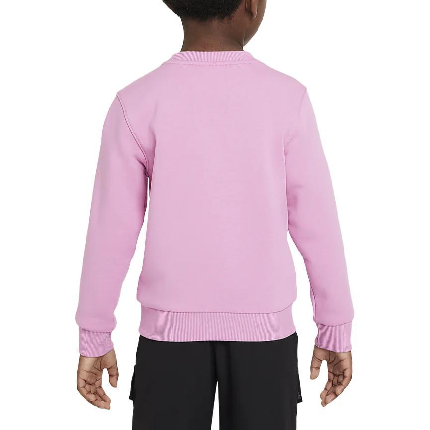 Nike Sweatshirt Club Brand Logo Letter Fleece Lined Crew Neck Mysterious Flamingo Red Children Aged 3 7 Years Old Kids' IB2553-646