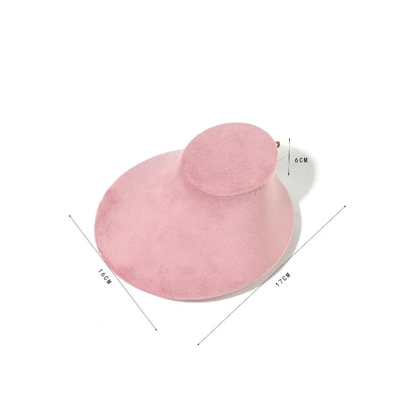 Jewelry Display Stand - Pink Velvet Showcase for Necklaces, Rings, and Accessories