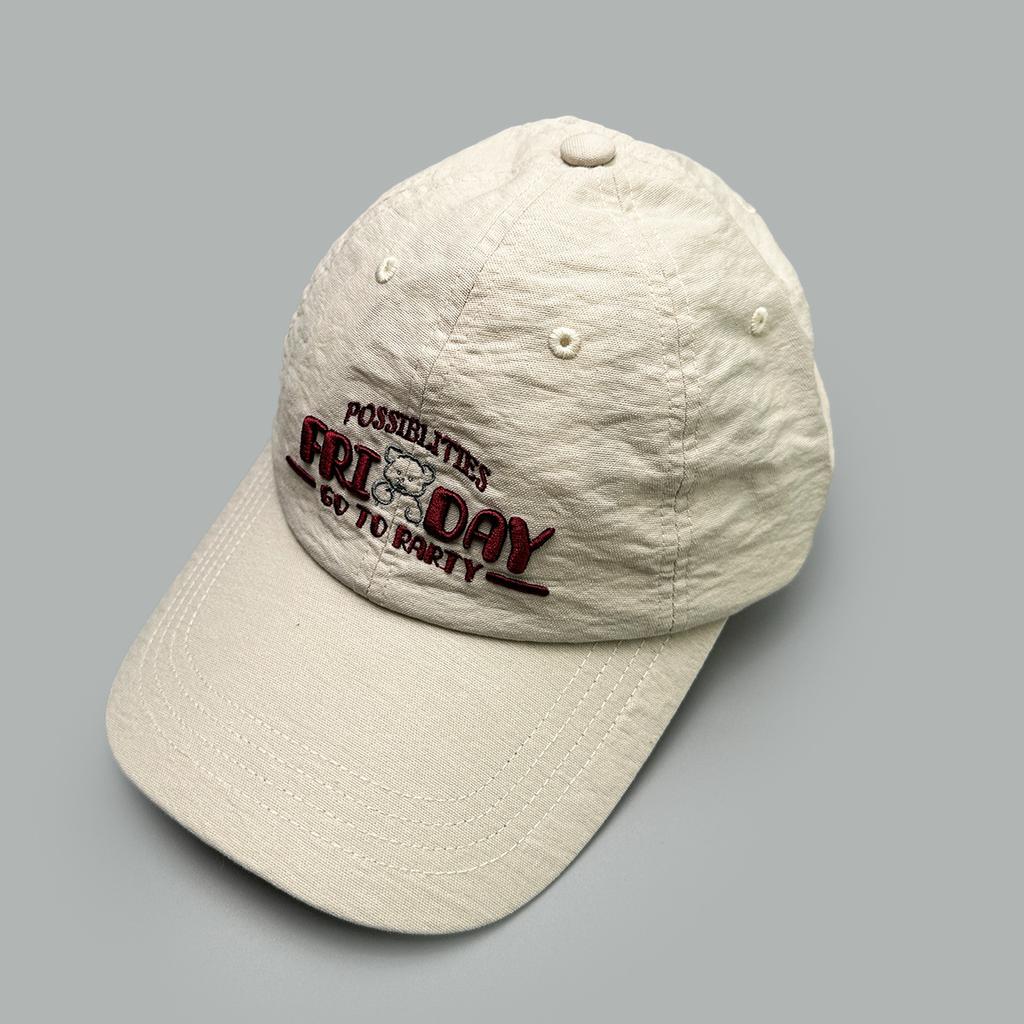 Spring And Summer Cute Bear Letter Embroidery Baseball Cap Men'S And Women'S Sunshade Cartoon Casual Cap