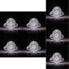 Elegant Female Pink Crystal Rhinestone Ring With Green Topaz For Engagement