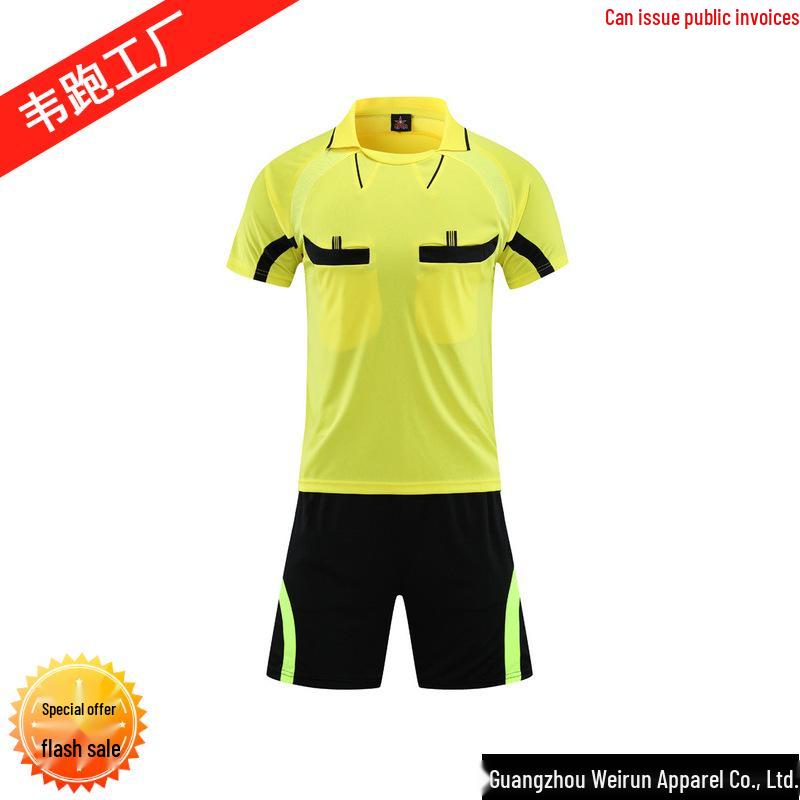 Professional Quick-Dry Referee Uniform Set for Football Competition Sportswear