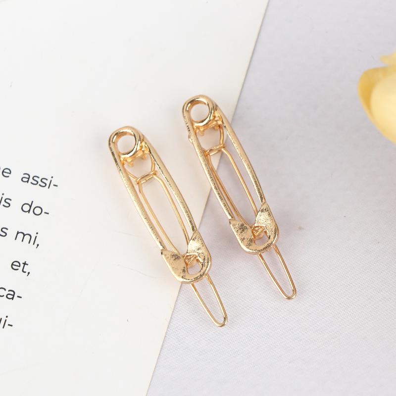 2Pcs Punk Personalized Punk Minimalist Girl Hairpin Hair Accessories Snap-On Side Clips Bangs Clips