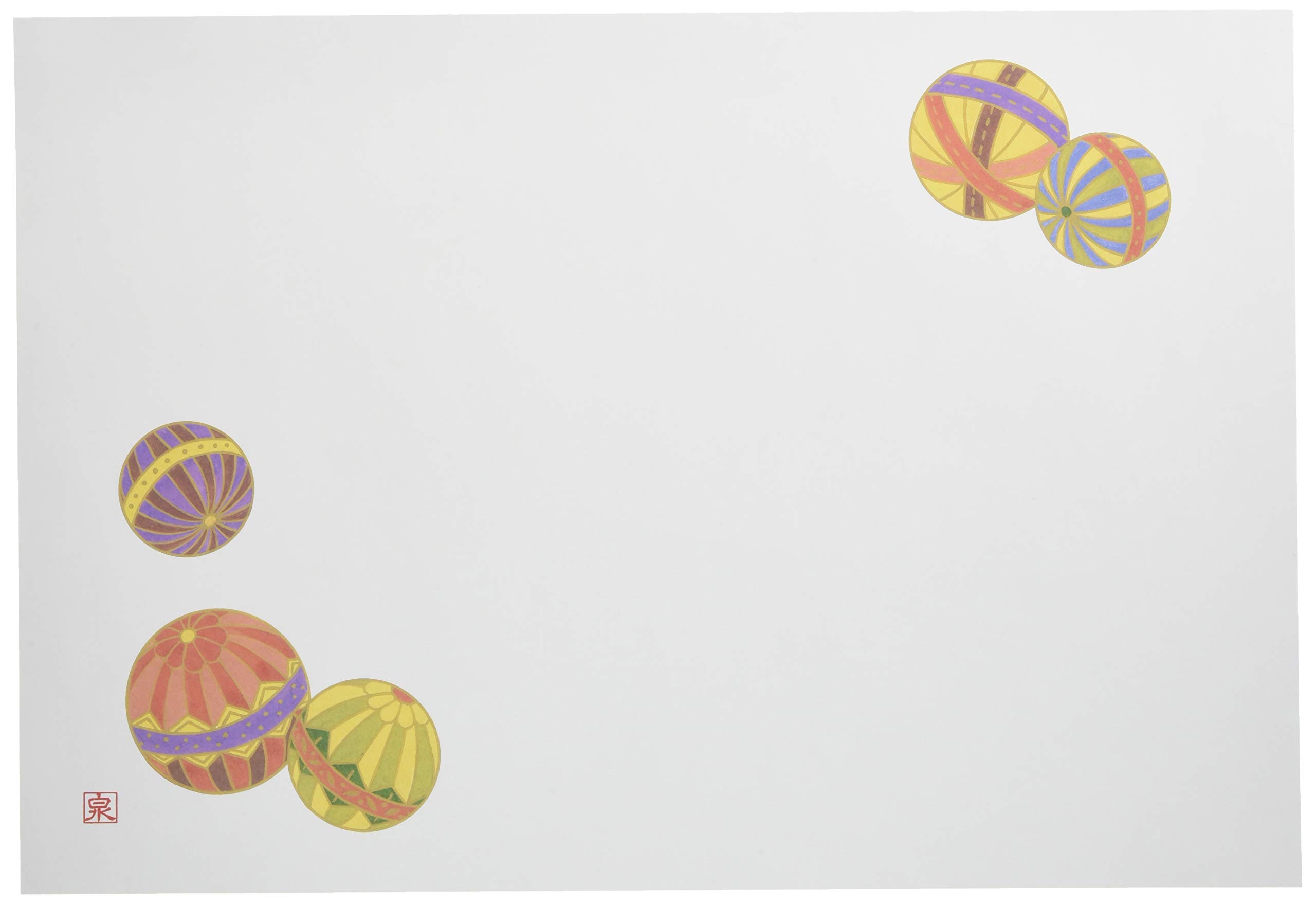 Лакерные изделия Вакаидзуми Бумажные Длинный стол Благоприятный герб Тэмари 100 высококачественных ковриков, 13-дюймовые коврики, Серия, Дизайн, Листы, B-26-32