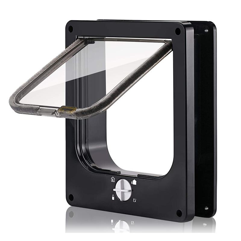 Cat Flap Door 4 Way Locking Security Lock ABS Plastic Dog Cat Flap Door Pets Smart Door Retractable Door Anti Cat Pet Supplies