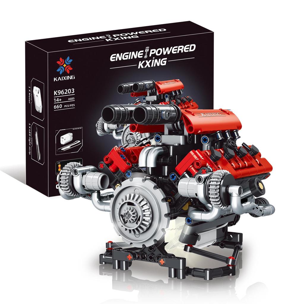 Ferrari V8 Engine Model Kit with App-Controlled Lights & Mechanisms