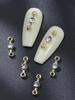 Gold Nail Charms 10pcs 3D Alloy Nail Art Decorations DIY 2025 Gift For Girls